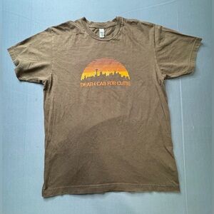 Death Cab for Cutie Seattle Skyline Shirt Brown  Orange Yellow Medium #1206